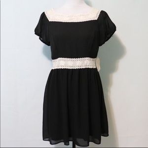 NWT Altar’d State black puff sleeved Dress square neckline V back size L